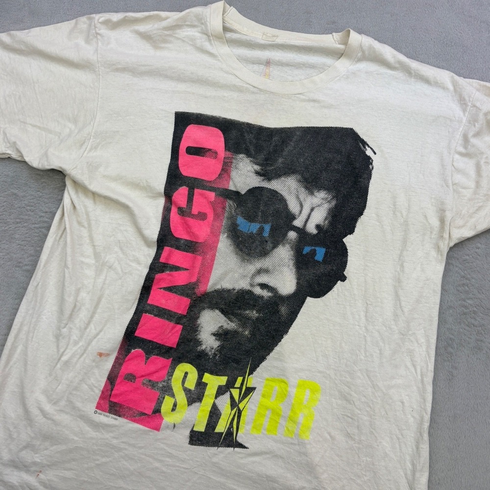 Vintage Ringo Starr Shirt Mens XL White 1989 All Starr Band Tour Graphic 80s